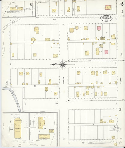 Sanborn Fire Insurance Map from Douglas, Converse County, Wyoming (1907), Sheet #0002 - Complete Map Set gallery image, historic Sanborn map, vintage wall art, Wyoming Wyoming
