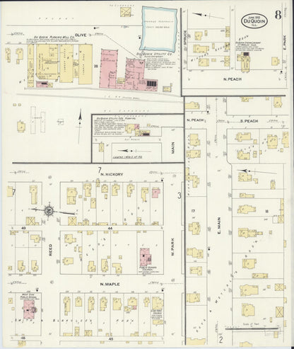 Sanborn Fire Insurance Map from Du Quoin, Perry County, Illinois (1910), Sheet #0008 - Complete Map Set gallery image, historic Sanborn map, vintage wall art, Illinois Illinois