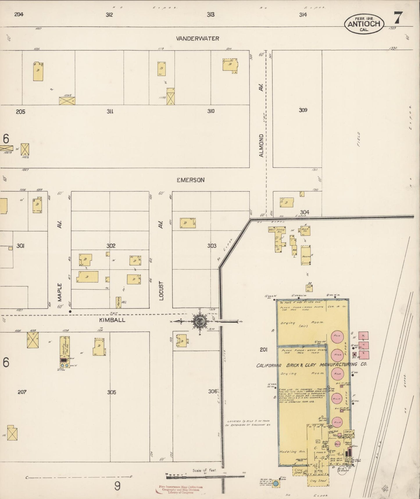 Sanborn Fire Insurance Map from Antioch, Contra Costa County, California (1912), Sheet #0007