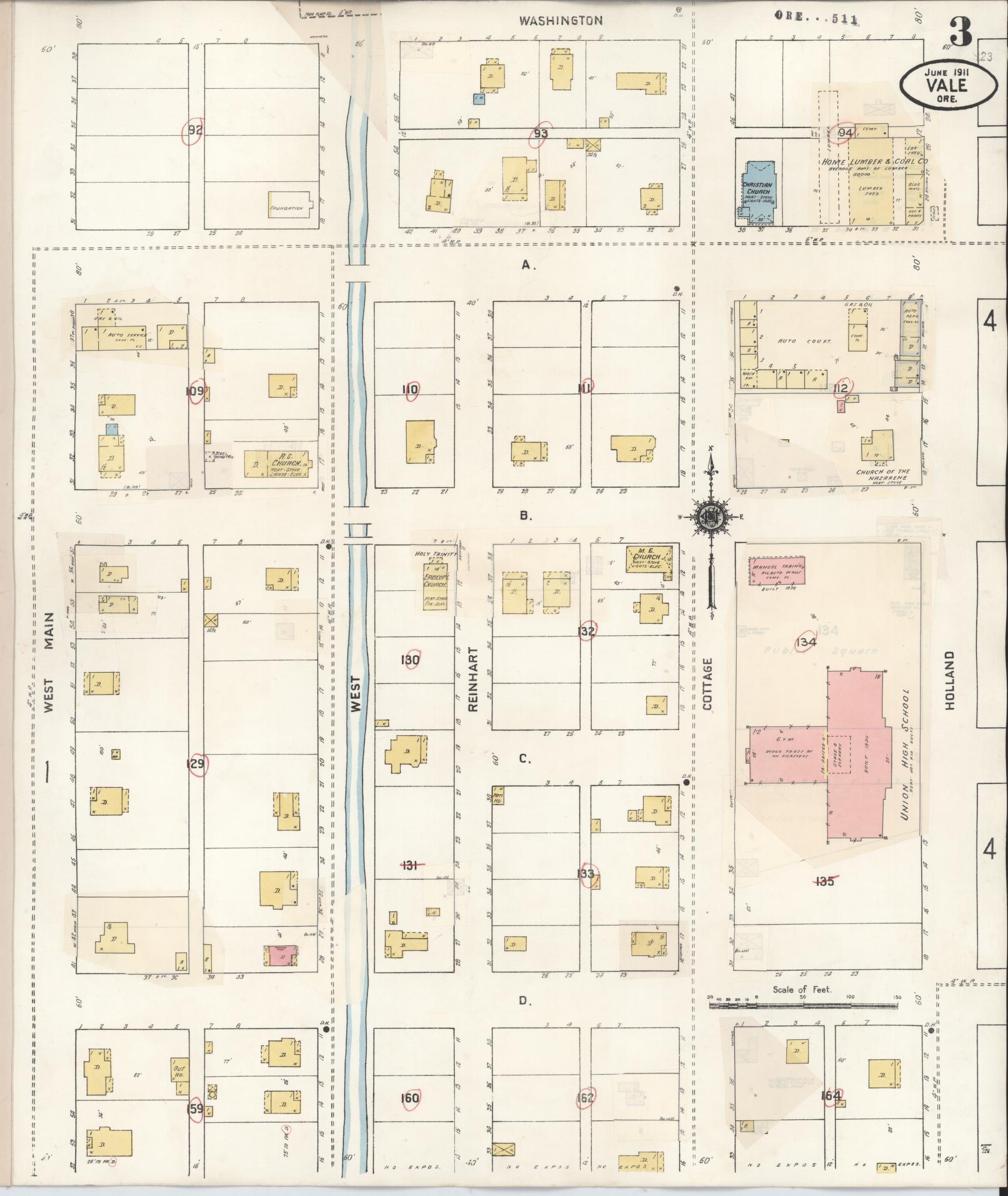 Sanborn Fire Insurance Map from Vale, Malheur County, Oregon (1941), Sheet #0003 - Complete Map Set gallery image, historic Sanborn map, vintage wall art, Oregon Oregon