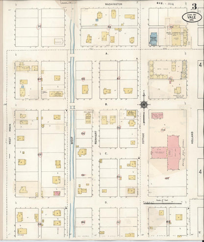 Sanborn Fire Insurance Map from Vale, Malheur County, Oregon (1941), Sheet #0003 - Complete Map Set gallery image, historic Sanborn map, vintage wall art, Oregon Oregon
