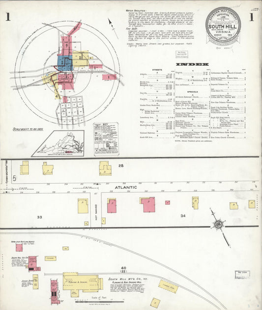Sanborn Fire Insurance Map from South Hill, Mecklenburg County, Virginia. (1923) – Historic Sanborn Fire Insurance Map Print