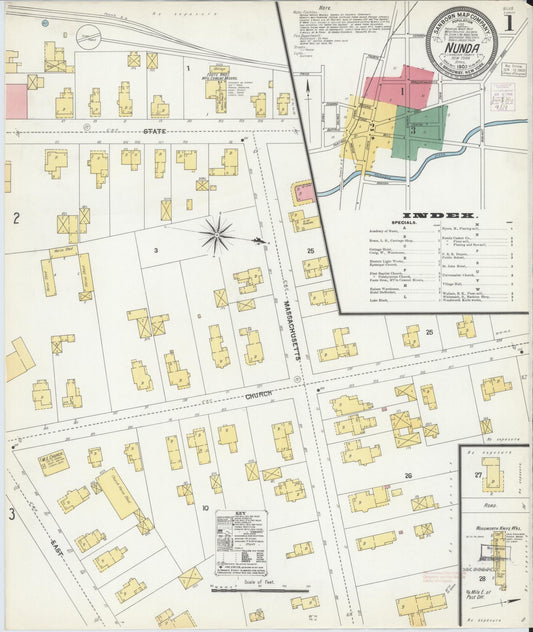 Sanborn Fire Insurance Map from Nunda, Livingston County, New York (1903), Sheet #0001 - Complete Map Set gallery image, historic Sanborn map, vintage wall art, New York New York