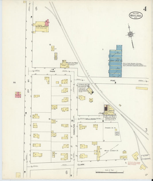 Sanborn Fire Insurance Map from Wayland, Steuben County, New York (1913), Sheet #0004 - Historic Sanborn Fire Insurance Map Print, vintage old map wall art, antique decor, genealogy gift, New York New York map