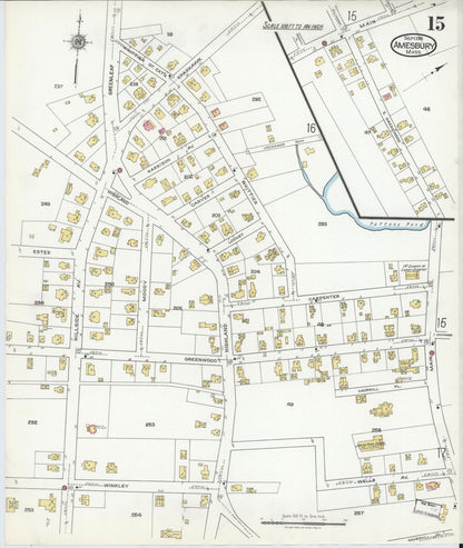 Sanborn Fire Insurance Map from Amesbury, Essex County, Massachusetts (1918), Sheet #0015 - Complete Map Set gallery image, historic Sanborn map, vintage wall art, Massachusetts Massachusetts