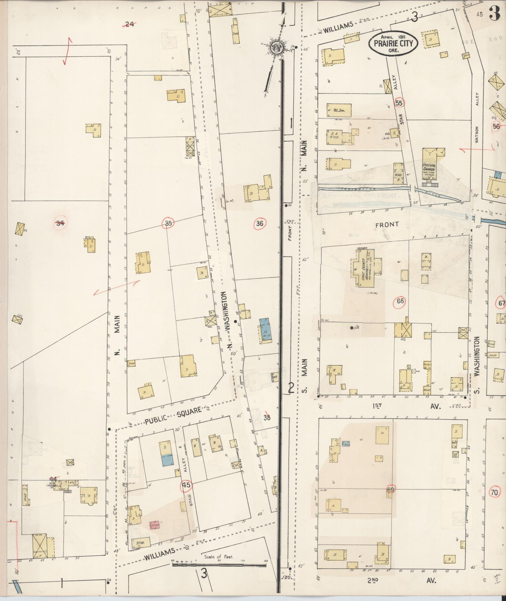 Sanborn Fire Insurance Map from Prairie City, Grant County, Oregon (1930), Sheet #0003 - Complete Map Set gallery image, historic Sanborn map, vintage wall art, Oregon Oregon