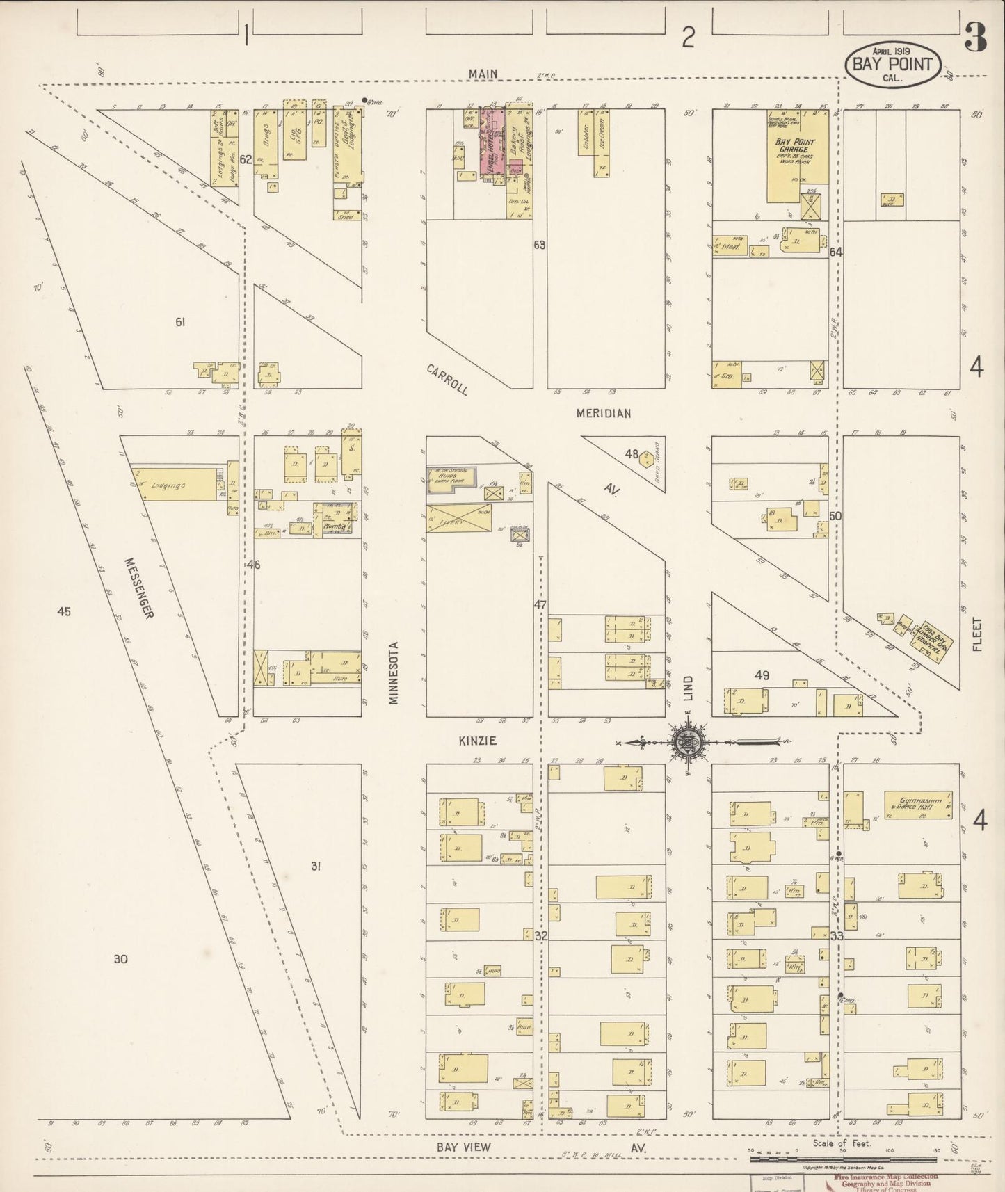 Sanborn Fire Insurance Map from Bay Point, Contra Costa County, California (1919), Sheet #0003 - Historic Sanborn Fire Insurance Map Print, vintage old map wall art, antique decor, genealogy gift, California California map