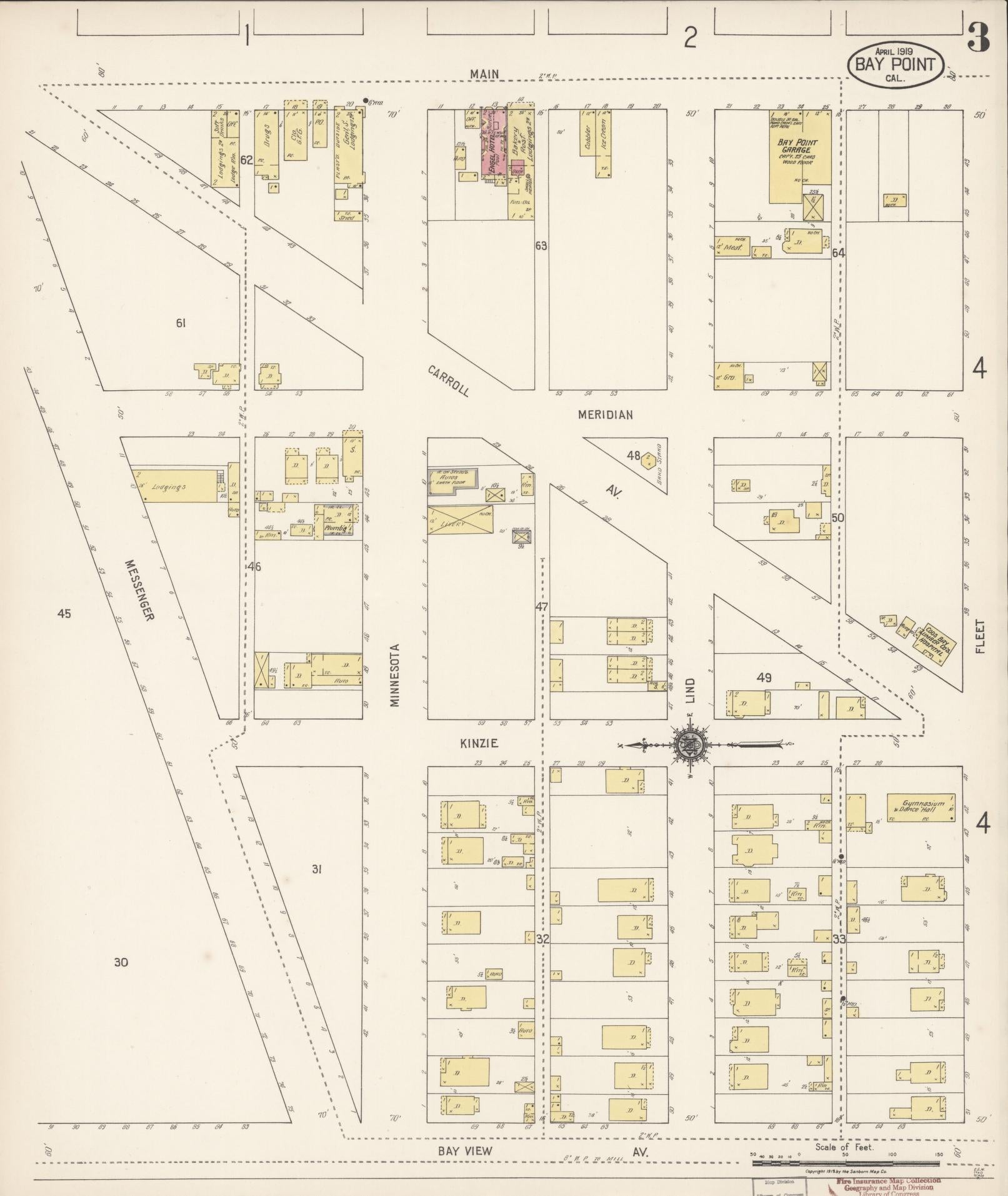Sanborn Fire Insurance Map from Bay Point, Contra Costa County, California (1919), Sheet #0003 - Historic Sanborn Fire Insurance Map Print, vintage old map wall art, antique decor, genealogy gift, California California map