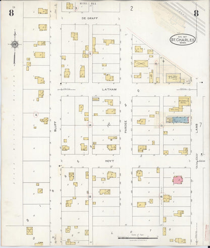 Sanborn Fire Insurance Map from Saint Charles, Winona County, Minnesota (1940), Sheet #0008 - Complete Map Set gallery image, historic Sanborn map, vintage wall art, Minnesota Minnesota