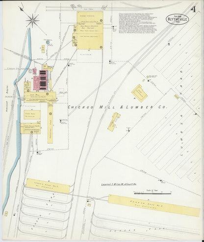 Sanborn Fire Insurance Map from Blytheville, Mississippi County, Arkansas (1908), Sheet #0004 - Complete Map Set gallery image, historic Sanborn map, vintage wall art, Blytheville Mississippi