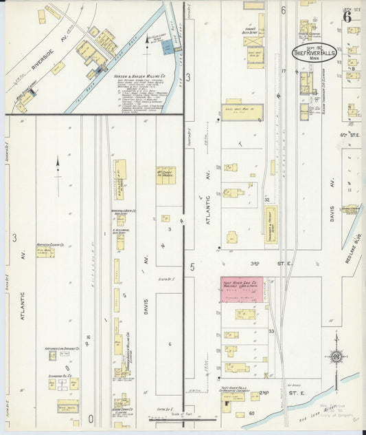 Sanborn Fire Insurance Map from Thief River Falls, Pennington County, Minnesota (1912), Sheet #0006 - Historic Sanborn Fire Insurance Map Print, vintage old map wall art, antique decor, genealogy gift, Minnesota Minnesota map