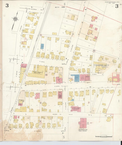 Sanborn Fire Insurance Map from Newcomerstown, Tuscarawas County, Ohio (1933), Sheet #0003 - Historic Sanborn Fire Insurance Map Print, vintage old map wall art, antique decor, genealogy gift, Ohio Ohio map