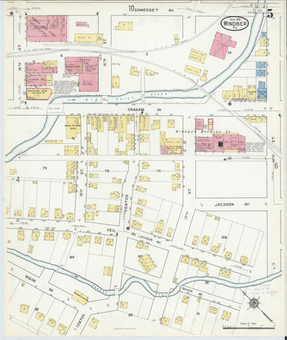 Sanborn Fire Insurance Map from Windber, Somerset County, Pennsylvania (1916), Sheet #0005 - Complete Map Set gallery image, historic Sanborn map, vintage wall art, Pennsylvania Pennsylvania
