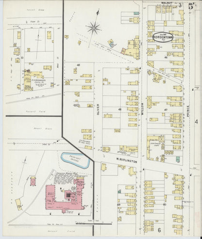 Sanborn Fire Insurance Map from Bordentown, Burlington County, New Jersey (1897), Sheet #0005 - Complete Map Set gallery image, historic Sanborn map, vintage wall art, New Jersey New Jersey