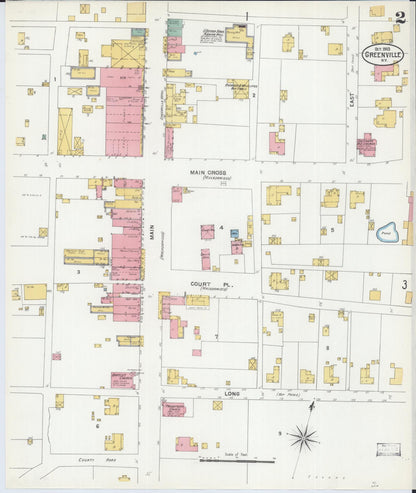 Sanborn Fire Insurance Map from Greenville, Muhlenberg County, Kentucky (1903), Sheet #0002 - Complete Map Set gallery image, historic Sanborn map, vintage wall art, Kentucky Kentucky