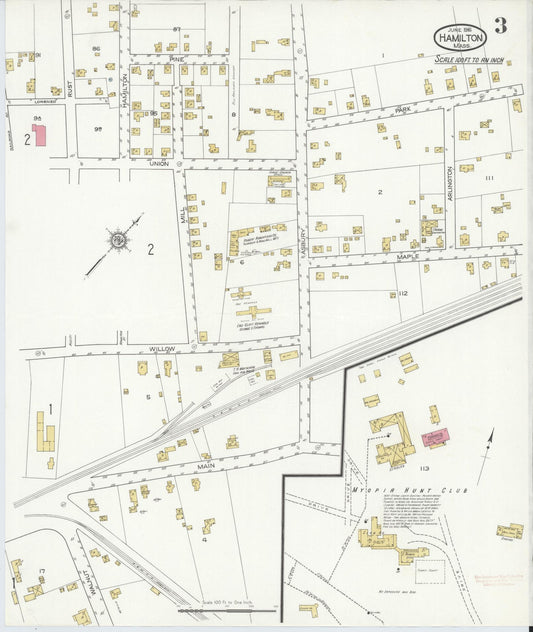 Sanborn Fire Insurance Map from Hamilton, Essex County, Massachusetts (1916), Sheet #0003 - Historic Sanborn Fire Insurance Map Print, vintage old map wall art, antique decor, genealogy gift, Massachusetts Massachusetts map
