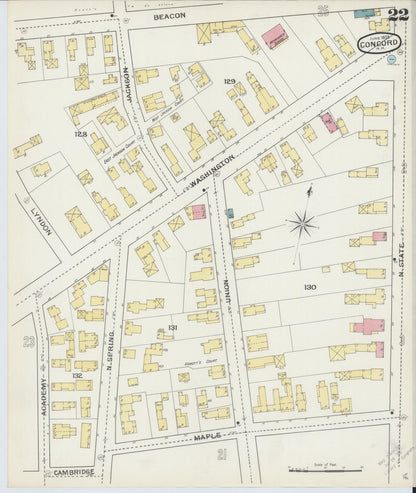 Sanborn Fire Insurance Map from Concord, Merrimack County, New Hampshire (1893), Sheet #0022 - Complete Map Set gallery image, historic Sanborn map, vintage wall art, New Hampshire New Hampshire