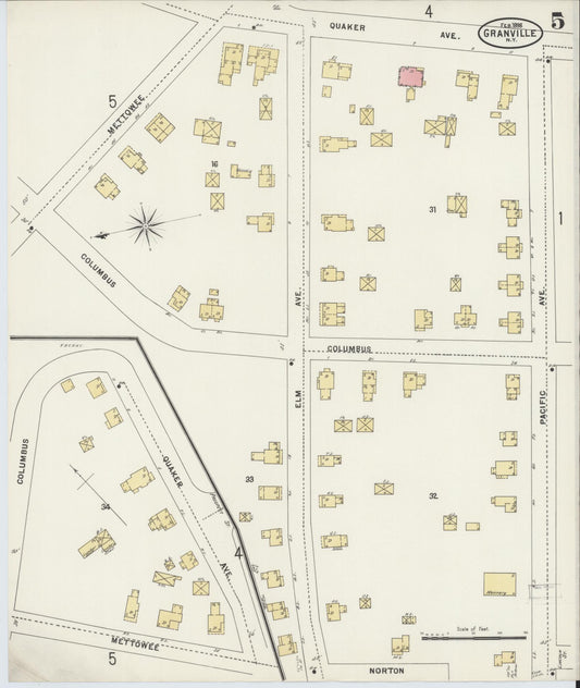 Sanborn Fire Insurance Map from Granville, Washington County, New York (1898), Sheet #0005 - Historic Sanborn Fire Insurance Map Print, vintage old map wall art, antique decor, genealogy gift, New York New York map