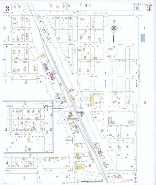 Sanborn Fire Insurance Map from Blooming Prairie, Steele County, Minnesota (1948), Sheet #0003 - Historic Sanborn Fire Insurance Map Print, vintage old map wall art, antique decor, genealogy gift, Minnesota Minnesota map