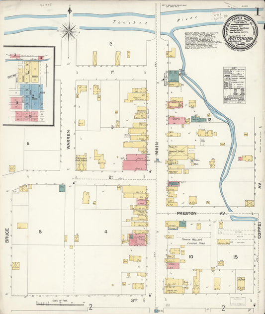 Sanborn Fire Insurance Map from Waitsburg, Walla Walla County, Washington (1896), Sheet #0001 - Complete Map Set gallery image, historic Sanborn map, vintage wall art, Washington Washington