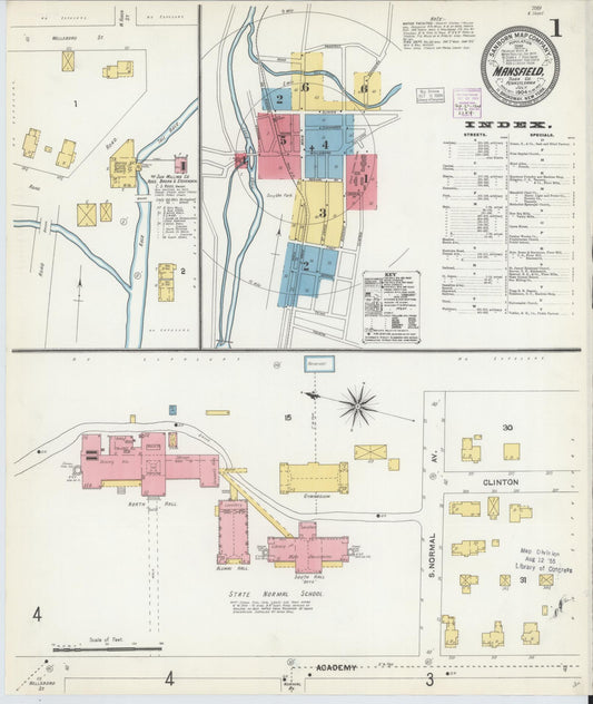 Sanborn Fire Insurance Map from Mansfield, Tioga County, Pennsylvania (1904), Sheet #0001 - Complete Map Set gallery image, historic Sanborn map, vintage wall art, Pennsylvania Pennsylvania