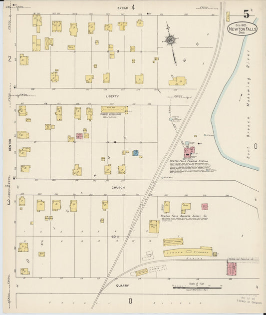 Sanborn Fire Insurance Map from Newton Falls, Trumbull County, Ohio (1922), Sheet #0005 - Historic Sanborn Fire Insurance Map Print, vintage old map wall art, antique decor, genealogy gift, Ohio Ohio map