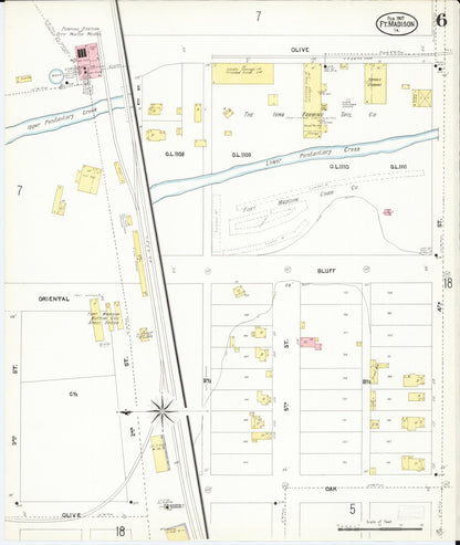 Sanborn Fire Insurance Map from Fort Madison, Lee County, Iowa (1907), Sheet #0006 - Historic Sanborn Fire Insurance Map Print