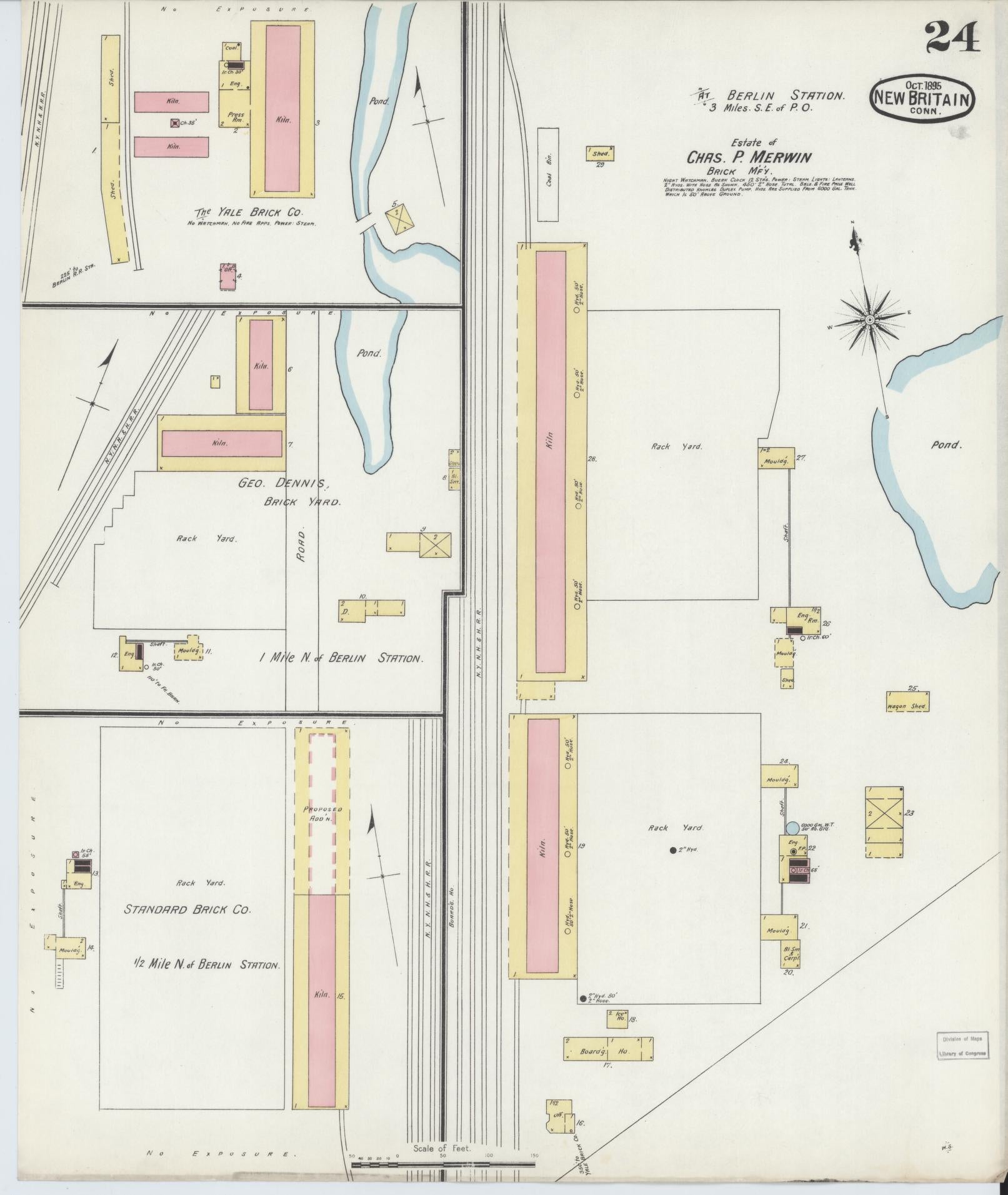 Sanborn Fire Insurance Map from New Britain, Hartford County, Connecticut (1895), Sheet #0024 - Complete Map Set gallery image, historic Sanborn map, vintage wall art, Connecticut Connecticut
