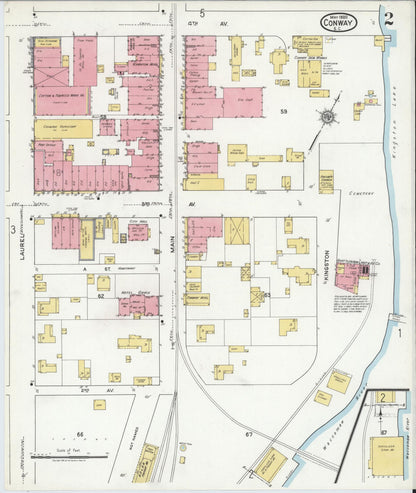 Sanborn Fire Insurance Map from Conway, Horry County, South Carolina (1920), Sheet #0002 - Complete Map Set gallery image, historic Sanborn map, vintage wall art, South Carolina South Carolina