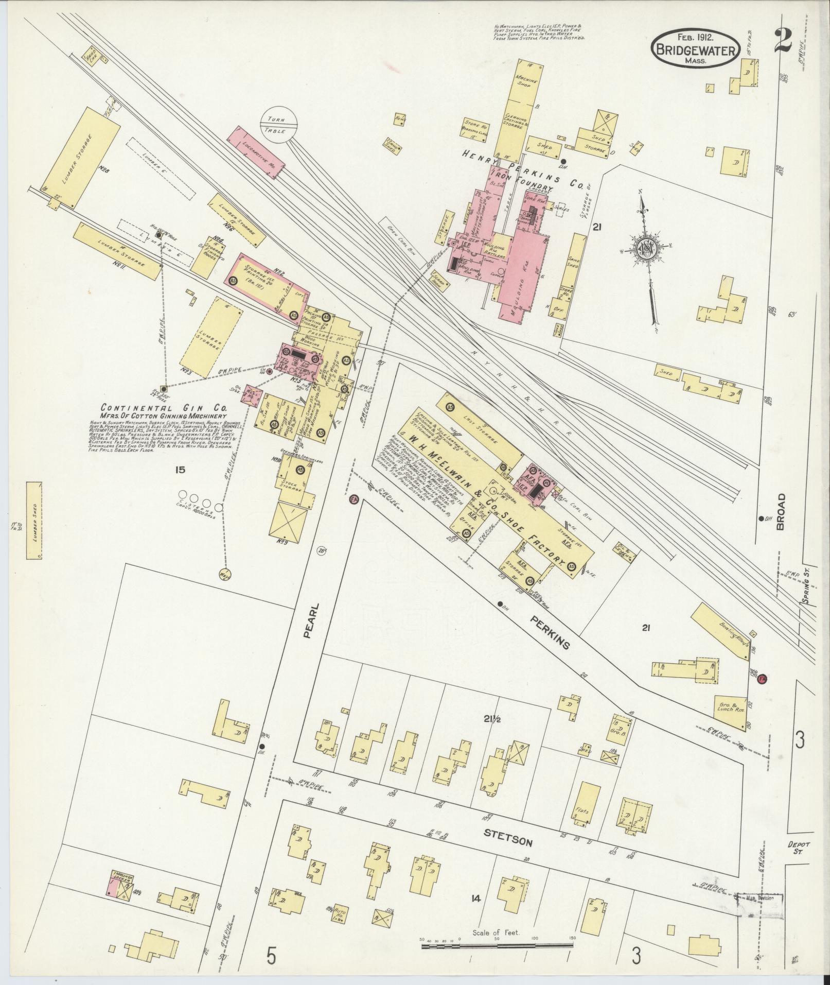 Sanborn Fire Insurance Map from Bridgewater, Plymouth County, Massachusetts (1912), Sheet #0002 - Complete Map Set gallery image, historic Sanborn map, vintage wall art, Massachusetts Massachusetts