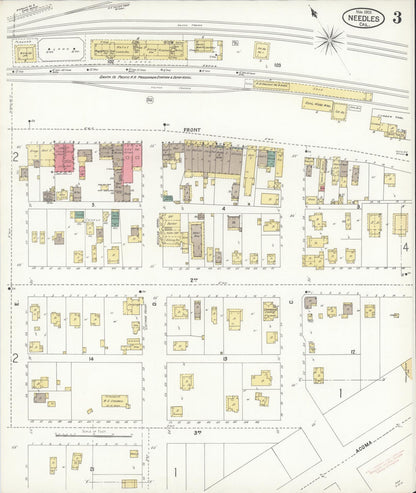 Sanborn Fire Insurance Map from Needles, San Bernardino County, California (1901), Sheet #0003 - Complete Map Set gallery image, historic Sanborn map, vintage wall art, California California