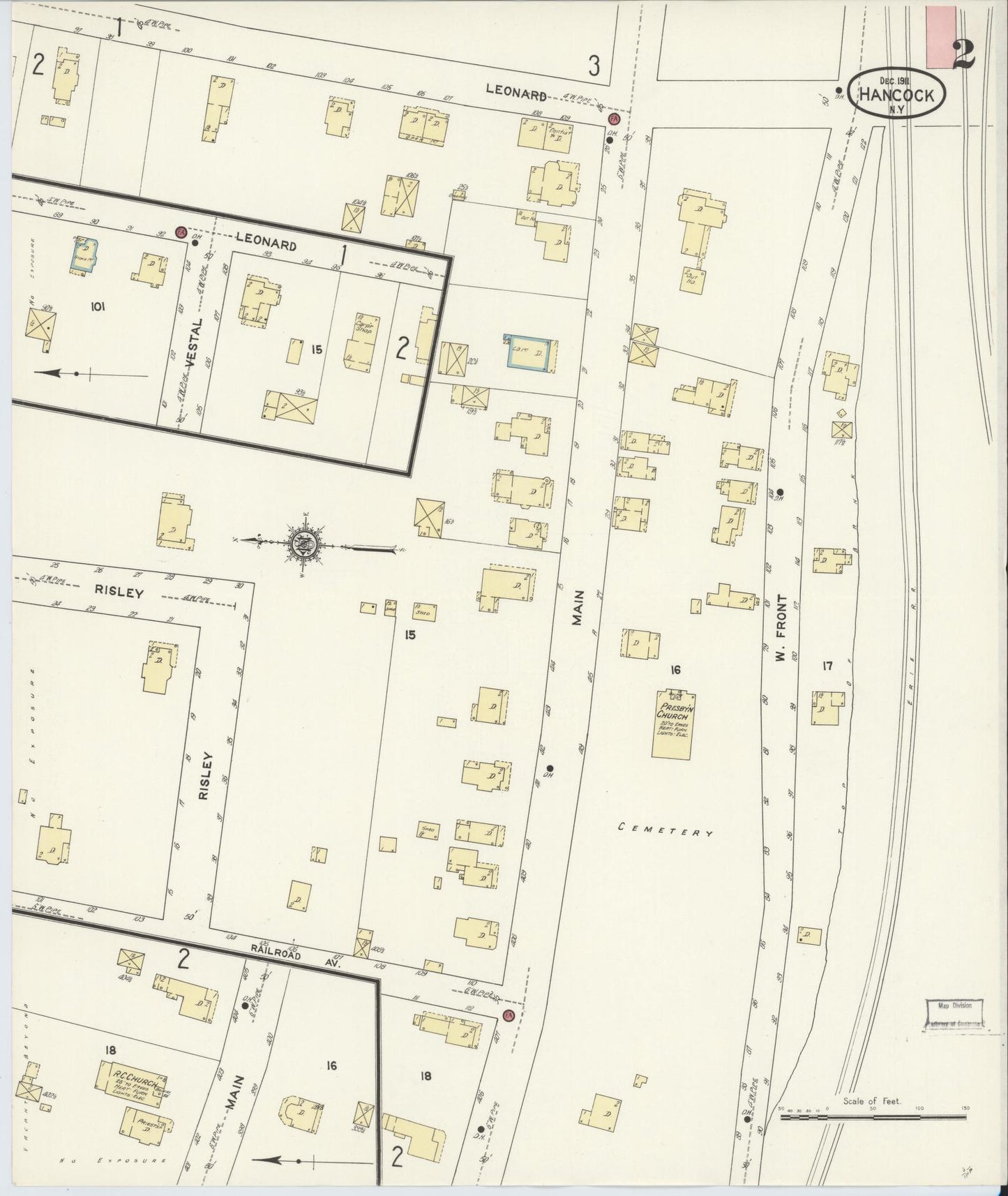 Sanborn Fire Insurance Map from Hancock, Delaware County, New York (1911), Sheet #0002 - Complete Map Set gallery image, historic Sanborn map, vintage wall art, Hancock Delaware