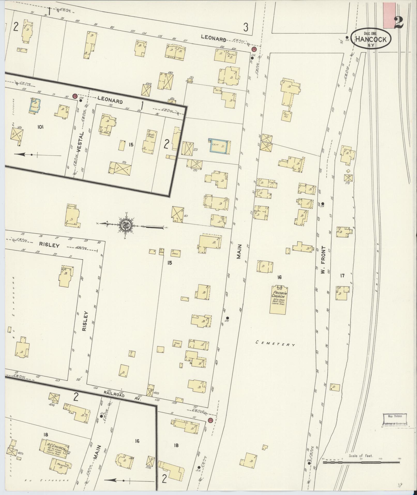 Sanborn Fire Insurance Map from Hancock, Delaware County, New York (1911), Sheet #0002 - Complete Map Set gallery image, historic Sanborn map, vintage wall art, Hancock Delaware