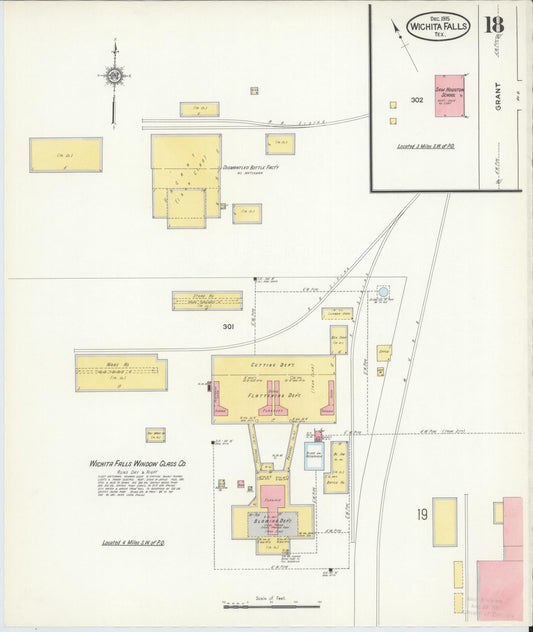 Sanborn Fire Insurance Map from Wichita Falls, Wichita County, Texas (1915), Sheet #0018 - Historic Sanborn Fire Insurance Map Print, vintage old map wall art, antique decor, genealogy gift, Texas Texas map