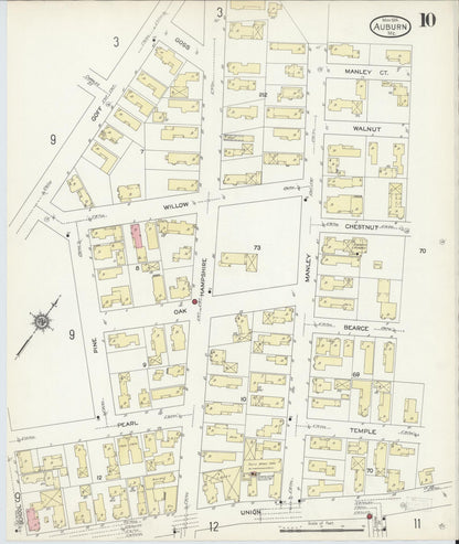 Sanborn Fire Insurance Map from Auburn, Androscoggin County, Maine (1914), Sheet #0010 - Complete Map Set gallery image, historic Sanborn map, vintage wall art, Maine Maine