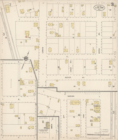 Sanborn Fire Insurance Map from Live Oak, Sutter County, California (1914), Sheet #0003 - Complete Map Set gallery image, historic Sanborn map, vintage wall art, California California