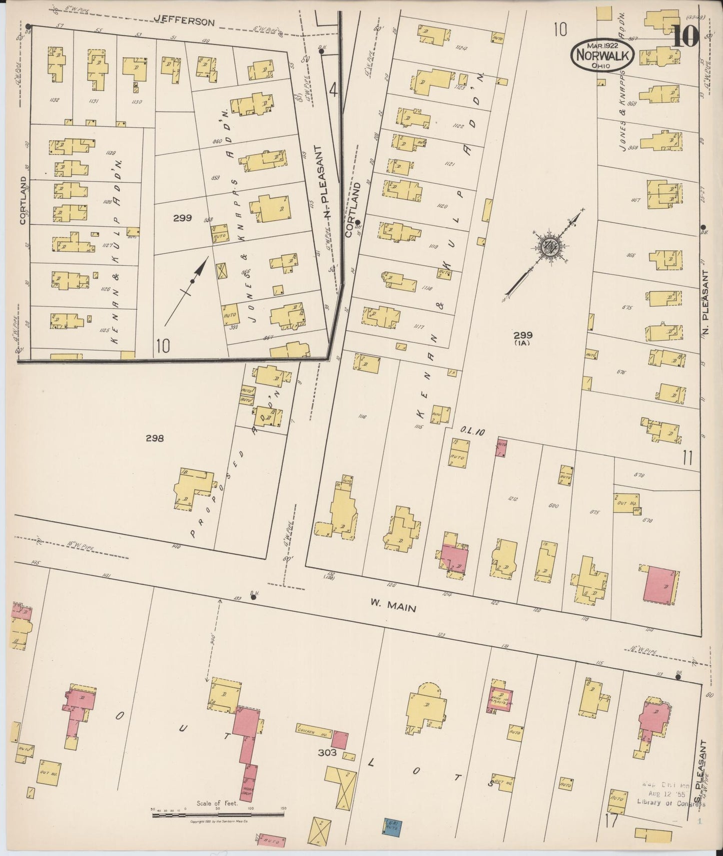 Sanborn Fire Insurance Map from Norwalk, Huron County, Ohio (1922), Sheet #0010 - Complete Map Set gallery image, historic Sanborn map, vintage wall art, Ohio Ohio