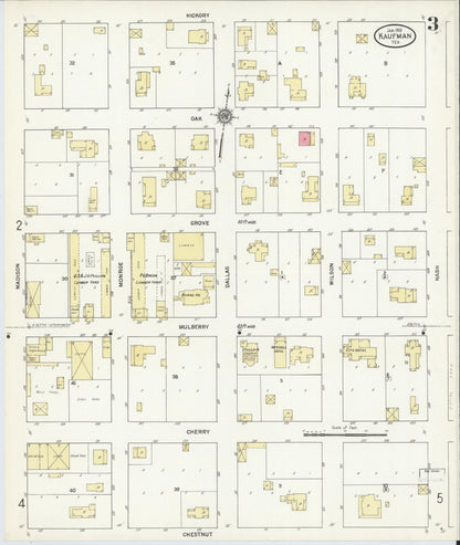 Sanborn Fire Insurance Map from Kaufman, Kaufman County, Texas (1912), Sheet #0003 - Complete Map Set gallery image, historic Sanborn map, vintage wall art, Texas Texas