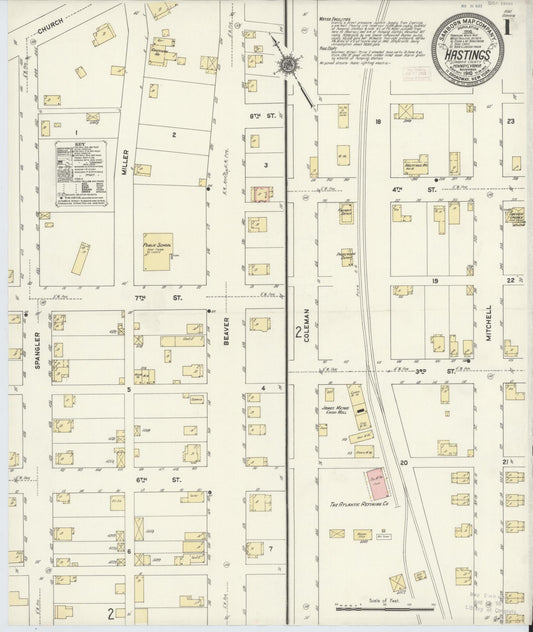 Sanborn Fire Insurance Map from Hastings, Cambria County, Pennsylvania (1910), Sheet #0001 - Complete Map Set gallery image, historic Sanborn map, vintage wall art, Pennsylvania Pennsylvania