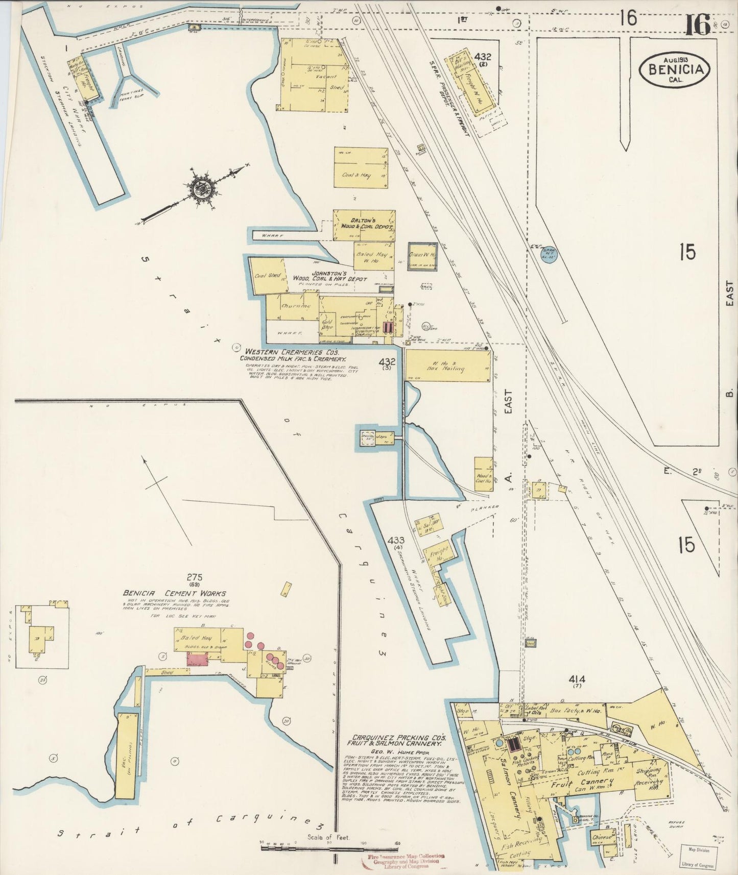 Sanborn Fire Insurance Map from Benicia, Solano County, California (1913), Sheet #0016 - Historic Sanborn Fire Insurance Map Print, vintage old map wall art, antique decor, genealogy gift, California California map
