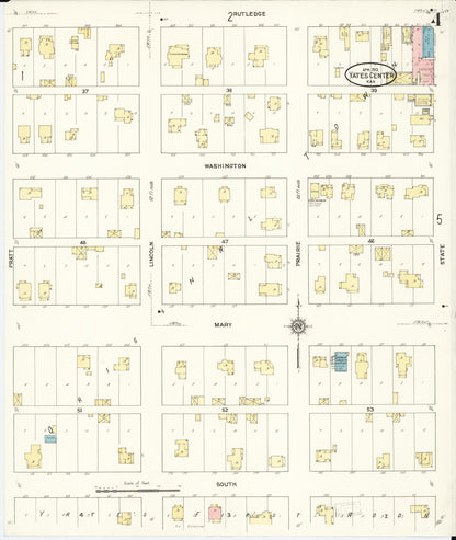 Sanborn Fire Insurance Map from Yates Center, Woodson County, Kansas (1912), Sheet #0004 - Complete Map Set gallery image, historic Sanborn map, vintage wall art, Kansas Kansas