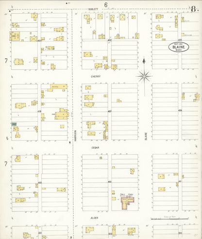Sanborn Fire Insurance Map from Blaine, Whatcom County, Washington (1902), Sheet #0008 - Complete Map Set gallery image, historic Sanborn map, vintage wall art, Washington Washington