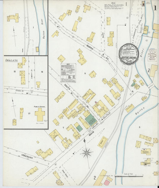 Sanborn Fire Insurance Map from Barton Landing, Orleans County, Vermont (1900), Sheet #0001 - Historic Sanborn Fire Insurance Map Print, vintage old map wall art, antique decor, genealogy gift, Vermont Vermont map