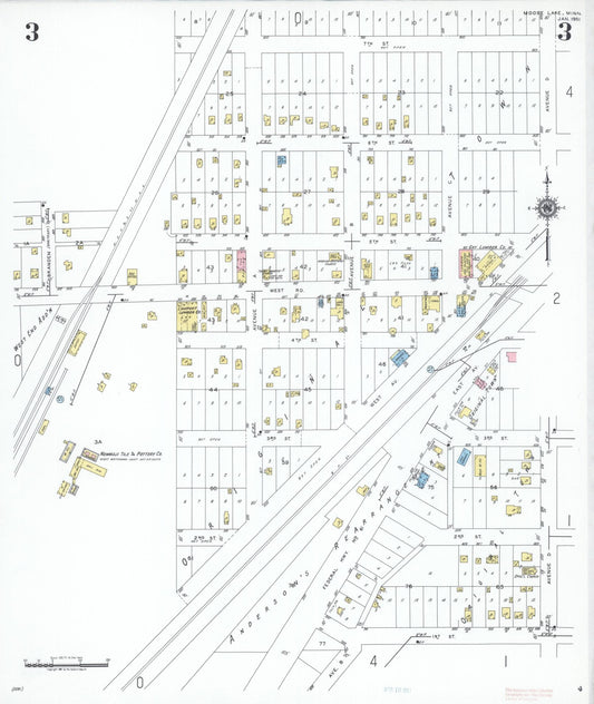 Sanborn Fire Insurance Map from Moose Lake, Carlton County, Minnesota (1951), Sheet #0003 - Historic Sanborn Fire Insurance Map Print, vintage old map wall art, antique decor, genealogy gift, Minnesota Minnesota map