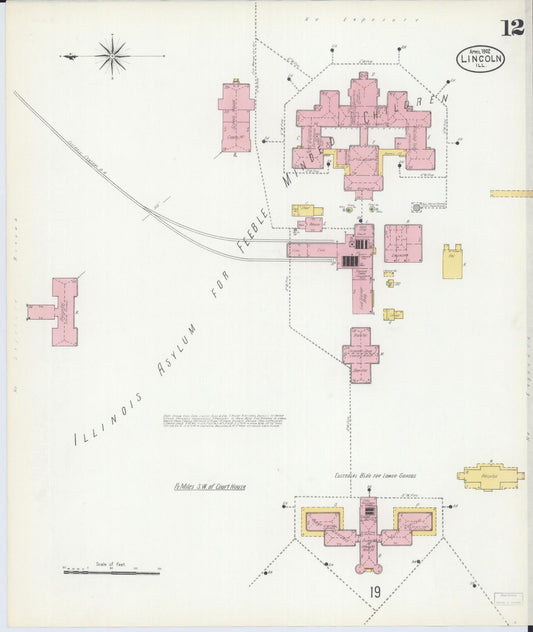 Sanborn Fire Insurance Map from Lincoln, Logan County, Illinois (1902), Sheet #0012 - Historic Sanborn Fire Insurance Map Print, vintage old map wall art, antique decor, genealogy gift, Illinois Illinois map