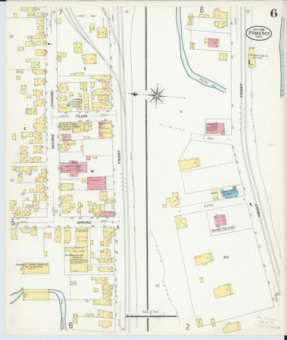 Sanborn Fire Insurance Map from Pomeroy, Meigs County, Ohio (1908), Sheet #0006 - Complete Map Set gallery image, historic Sanborn map, vintage wall art, Ohio Ohio