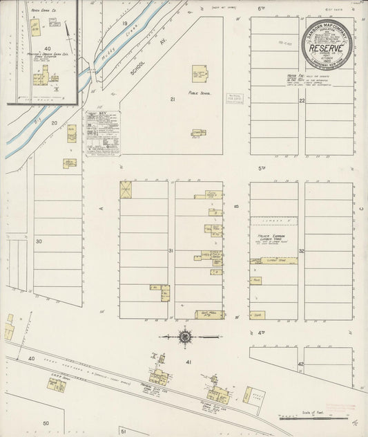 Sanborn Fire Insurance Map from Reserve, Sheridan County, Montana (1920), Sheet #0001 - Historic Sanborn Fire Insurance Map Print, vintage old map wall art, antique decor, genealogy gift, Montana Montana map