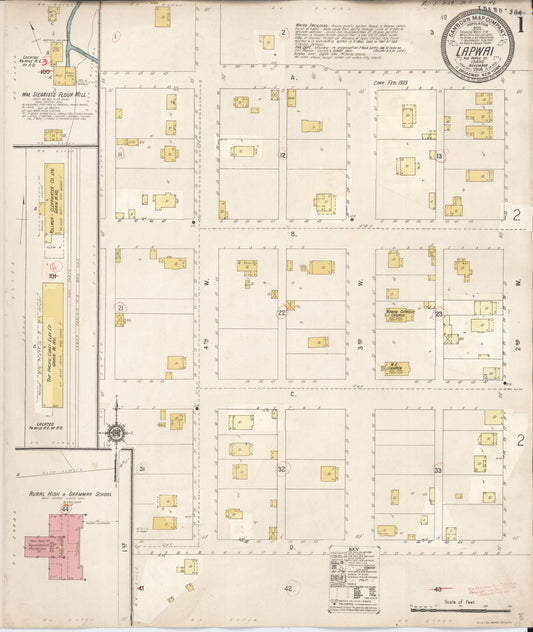 Sanborn Fire Insurance Map from Lapwai, Nez Perce County, Idaho (1929), Sheet #0001 - Historic Sanborn Fire Insurance Map Print, vintage old map wall art, antique decor, genealogy gift, Idaho Idaho map