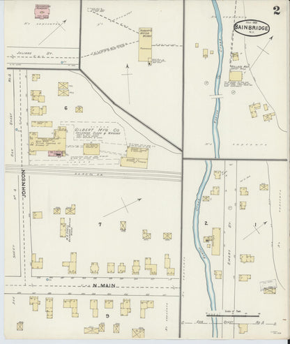 Sanborn Fire Insurance Map from Bainbridge, Chenango County, New York (1891), Sheet #0002 - Complete Map Set gallery image, historic Sanborn map, vintage wall art, New York New York