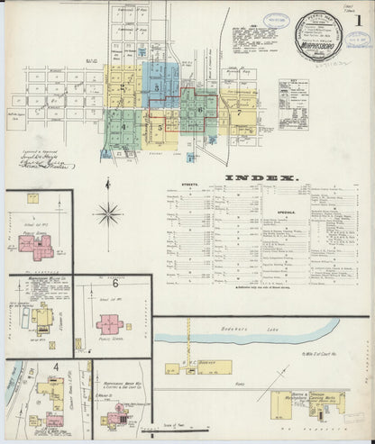 Sanborn Fire Insurance Map from Murphysboro, Jackson County, Illinois (1897), Sheet #0001 - Complete Map Set gallery image, historic Sanborn map, vintage wall art, Illinois Illinois